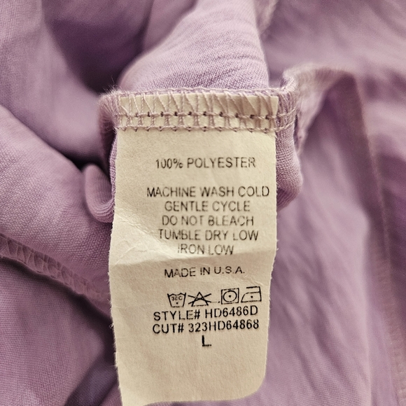 Hailey And Co Women’s Comfort Cutie Lavender Puff Sleeve Mini Dress Size Large - Picture 6 of 6